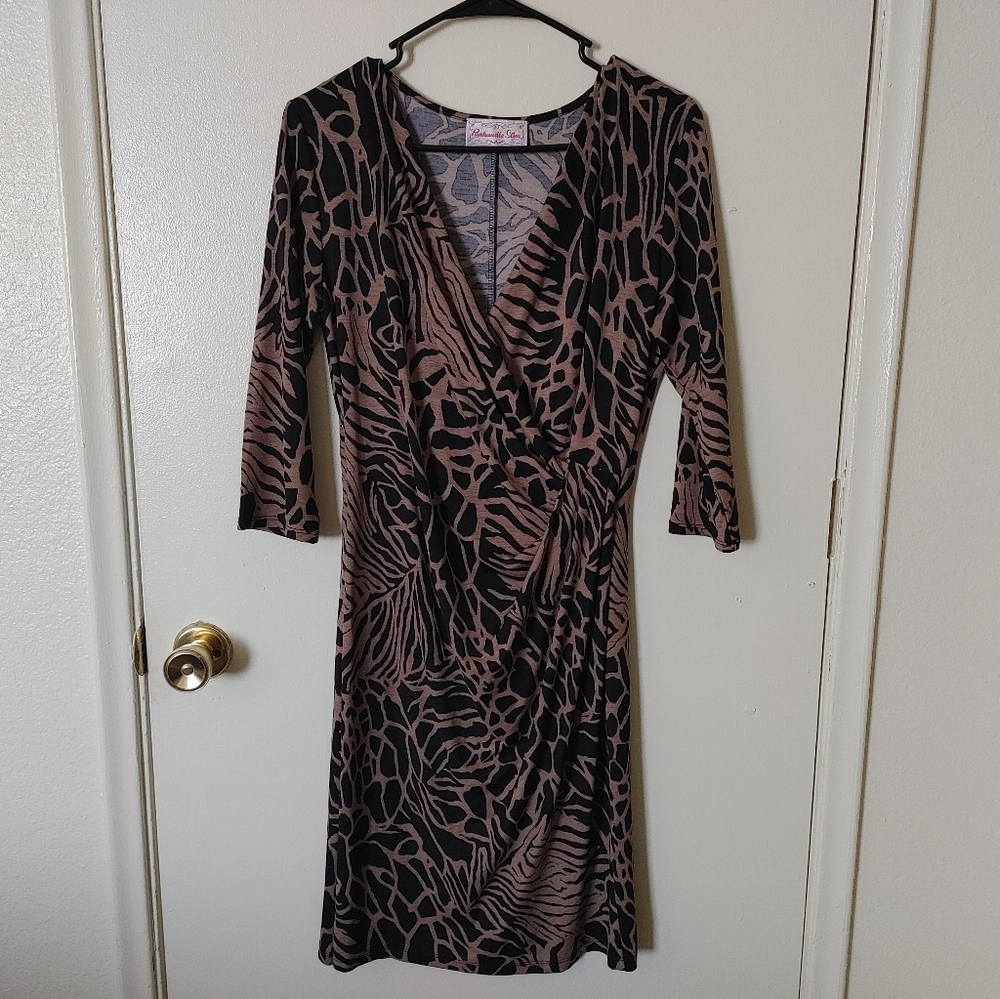Black/tan Animal Print dress